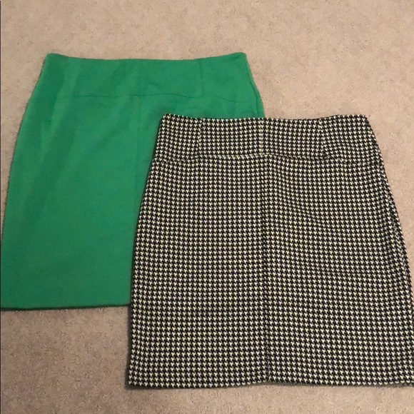 New York & Company Dresses & Skirts - Set of 2 skirts! Green & Black/white houndstooth